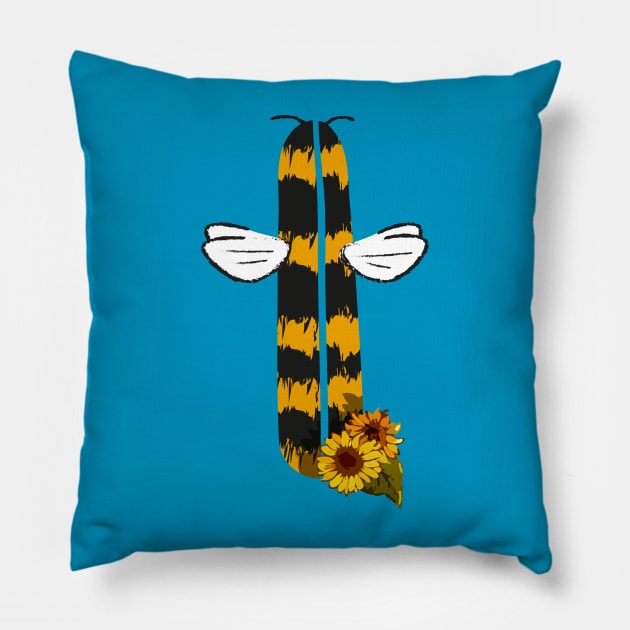 Bee Letter - I Pillow by Fusti