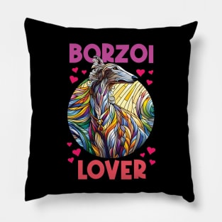 Borzoi lover, stained glass. I love borzois. Pillow