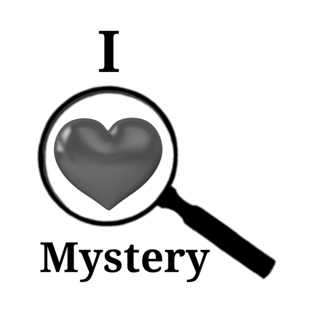 I <3 Mystery Magnifying Glass black and white by Fireflies2344