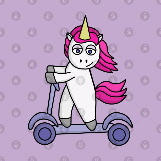 Unicorn riding a scooter by DiegoCarvalho