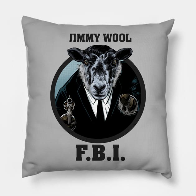 Jimmy Wool - Federal Agent Pillow by ThirteenthFloor