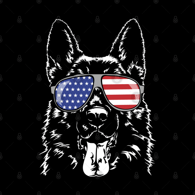 Proud Patriotic German Shepherd American Flag dog by wilsigns