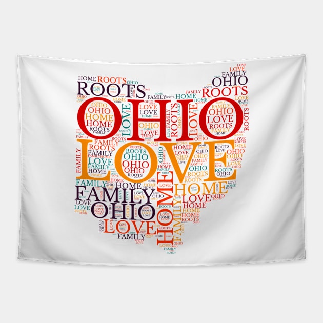 Ohio Home, Love, Roots and Family Map Tapestry by maro_00