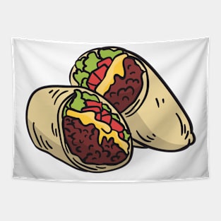 Double Tacos Drawing Tapestry