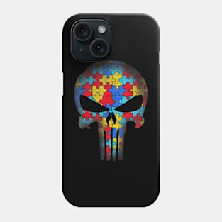 Skull Autism Awareness Tee Mom Dad Kids Autism Phone Case