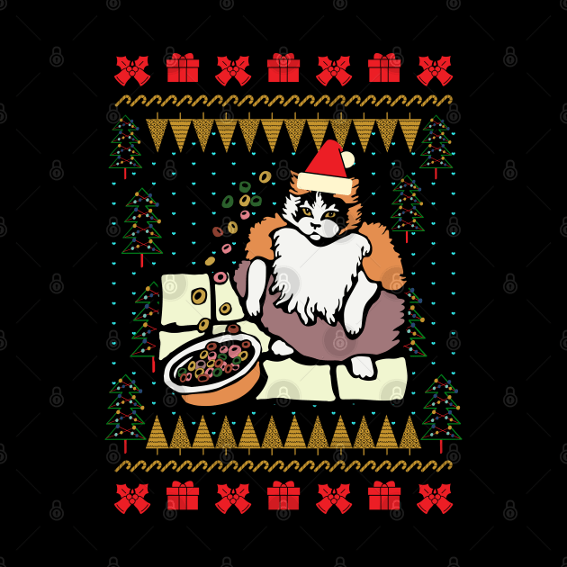 Fruit Loops Cat Meme Ugly Christmas Sweater by okpinsArtDesign