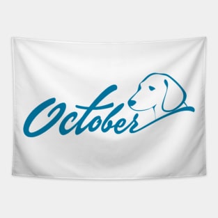 October Cerulean Dog Tapestry