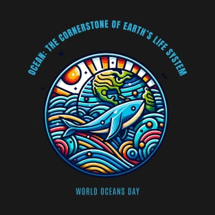 Ocean: The cornerstone of earth's life system - World Oceans Day T-Shirt