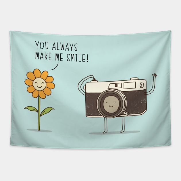 You make me smile! Tapestry by milkyprint