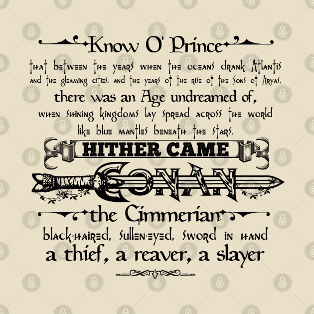 Hither came Conan the Cimmerian by woodsman