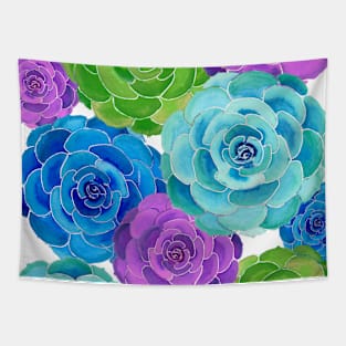 Colorful Succulents Pattern Tapestry