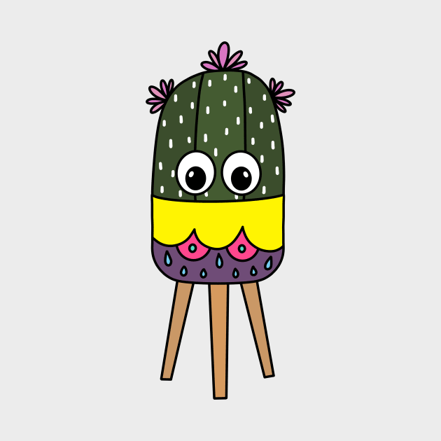 Cute Cactus Design #333: Cute Cactus In A Nice Planter by DreamCactus