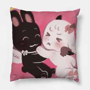 Devil angel bunnies Pillow