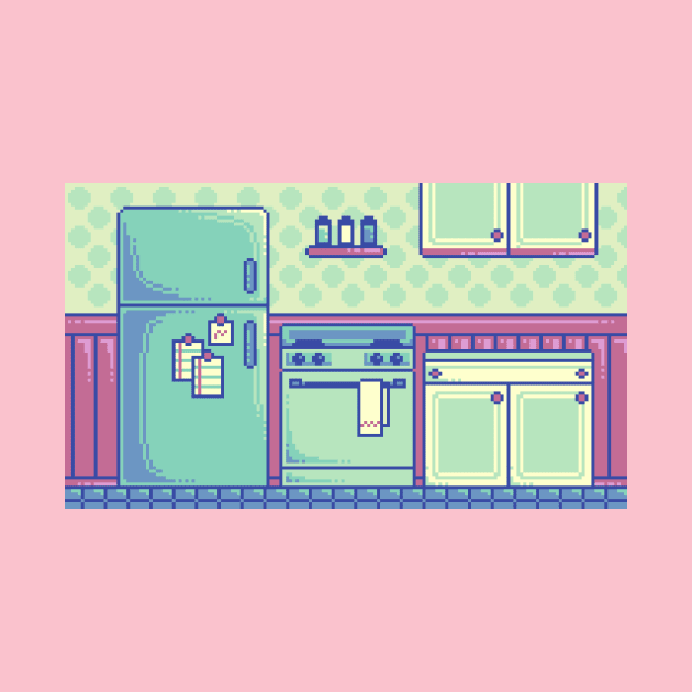 Cozy Pixel Kitchen by MalevolentMask