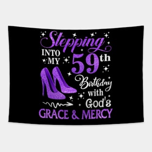 Stepping Into My 59th Birthday With God's Grace & Mercy Bday Tapestry