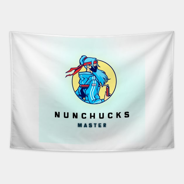 nunchucks Tapestry by asian tee