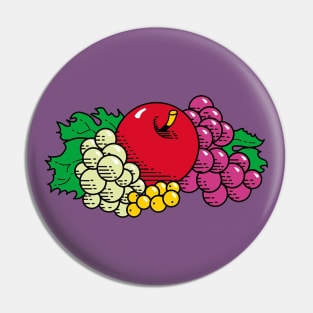 Pop Art Grapes And Apple Pin