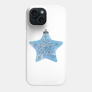 Bauble - Blue star snowflake Phone Case