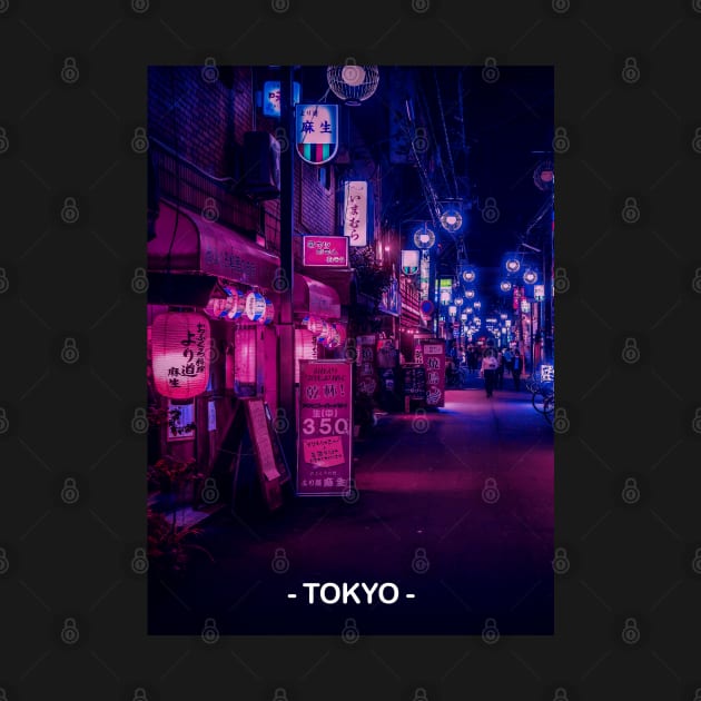 Tokyo Street Neon Synthwave by JeffDesign