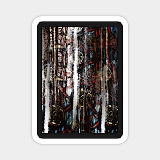 Industrialization II Dark Industrial Abstract Art Magnet