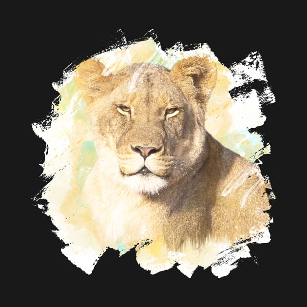 Lion Animal Wildlife Jungle Nature Freedom Watercolor by Cubebox