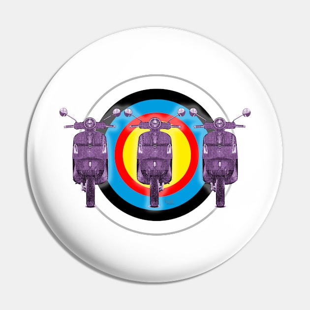 Vespa Scooter on Target Pin by AaaahEeeekStudio