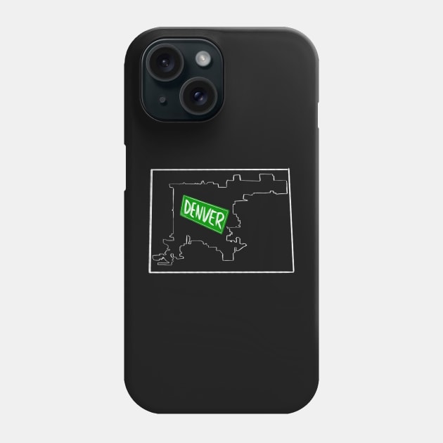 Denver City Limits in Chalk Phone Case by That5280Lady
