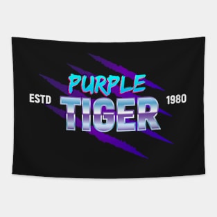 Purple Tiger - Retro logo Tapestry