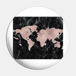 Wanderlust marble - rose gold and striking black Pin