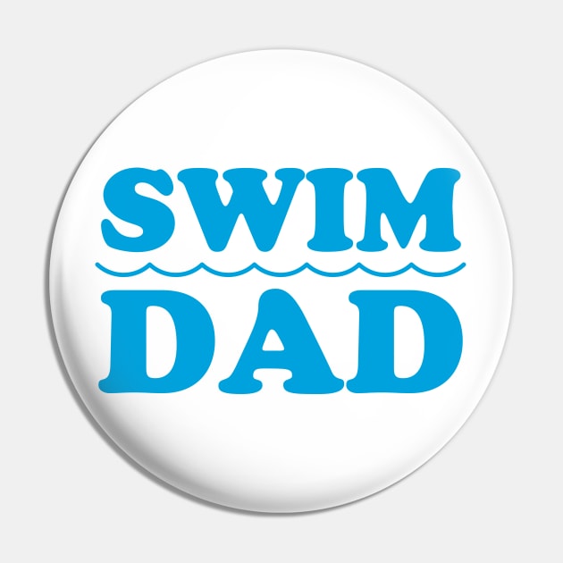 Swim Dad Blue Pin by College Mascot Designs