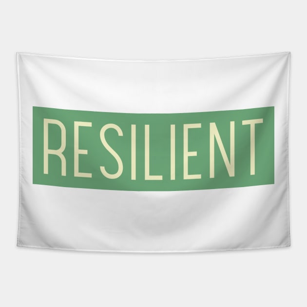 Resilient Inspiration Motivational Text Shirt Design Entrepreneur Gift Success Tapestry by mattserpieces