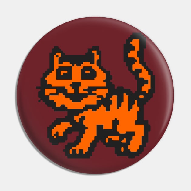 Orange Cat Pixel Pin by Tandit Store