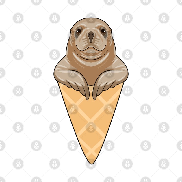 Seal with Ice cream cone by Markus Schnabel