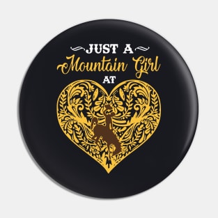 Just A Moutain Girl At Yellow Heart Love Wife Pin