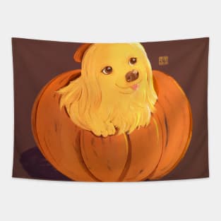 Puppy pumpkin Tapestry