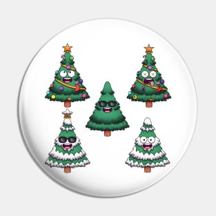 Cute Cartoon Christmas Tree’s Pin