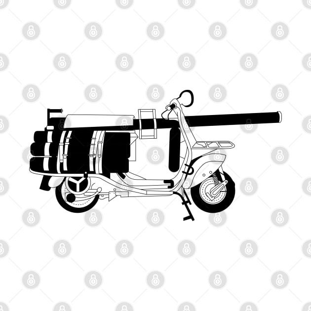 Vespa 150 T.A.P Black Outline by kindacoolbutnotreally