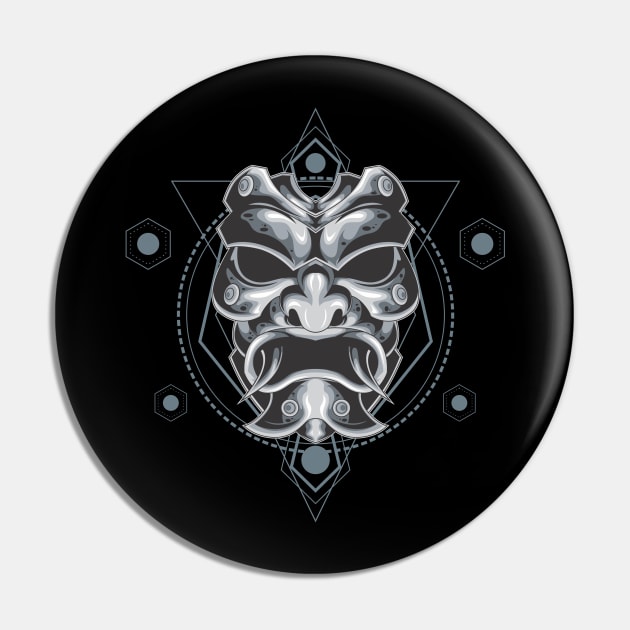 SILVER SAMURAI MASK SACRED GEOMETRY Pin by sugiartoss_