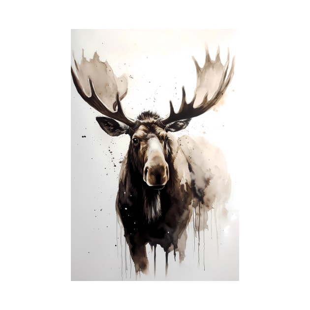 Moose Ink Painting by TortillaChief