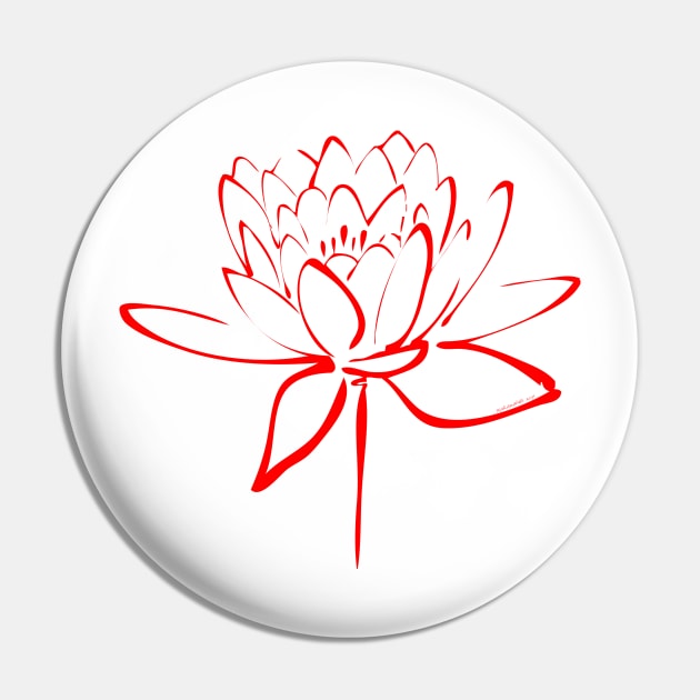 Lotus Flower Calligraphy (Red) Pin by Makanahele