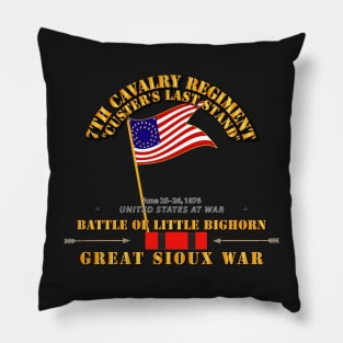 Battle Little Bighorn - 7th Cav - Indian Wars w Guidon Pillow