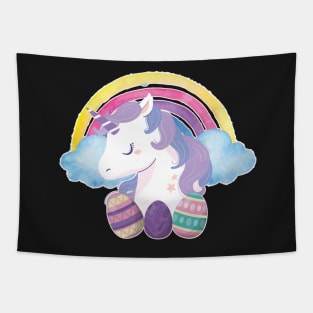 Cute Unicorn Easter Eggs Tapestry