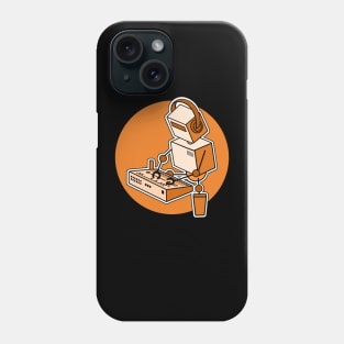 Robot Playing Drum Machine (pocket size print) Phone Case