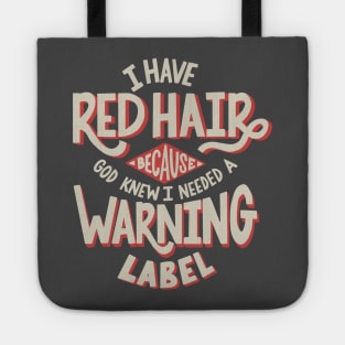 Red Hair Warning Label Tote