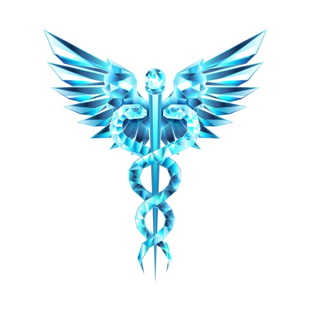 Blue Caduceus Symbol by Blackmoon9