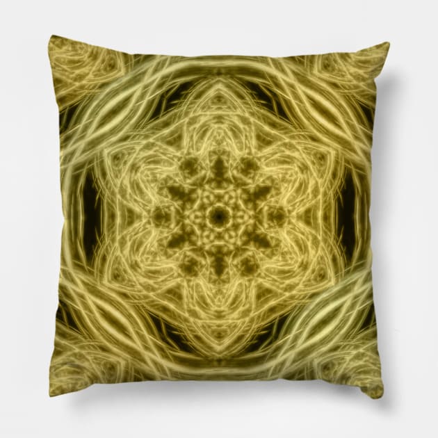 Elegant gold kaleidoscopes Pillow by hereswendy