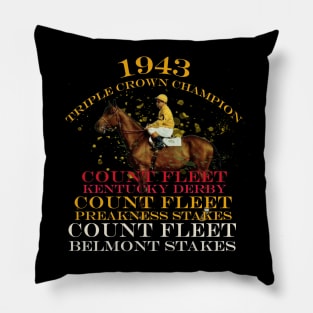 1943 Triple Crown Champion Count Fleet horse racing design Pillow