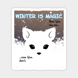 Snow Fox Winter Magic Magnet