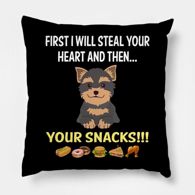 Steal Heart Yorkshire Terrier 64 Pillow by blakelan128