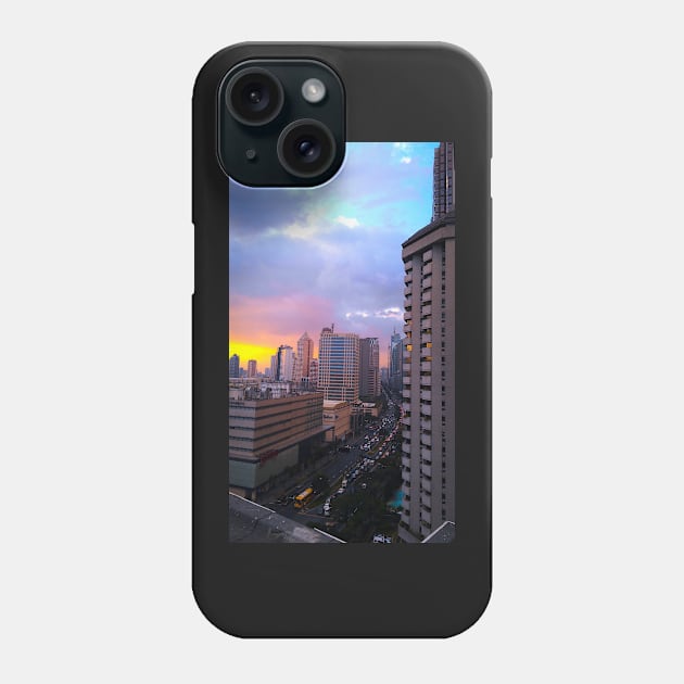 Manilla, Philippines at Sunset Phone Case by Elizabeths-Arts